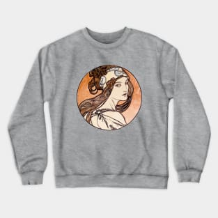 Alphonse Mucha Stained glass window Crewneck Sweatshirt